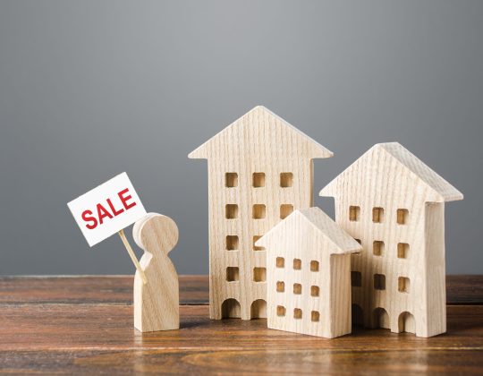 A real estate seller sells houses. Sale promotion. Mortgage purchase affordable comfortable housing. Concessional lending programs for young families. Low rates attractive propositions on the market